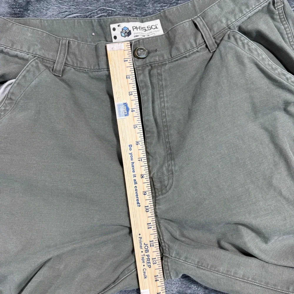 Phys.Sci. Carpenter Pants Mens 38x30 Olive Green Utility Workwear‎ Relaxed Fit